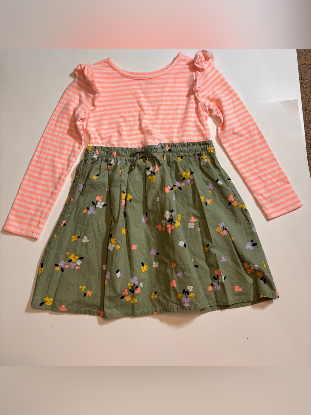 Cat & Jack Striped Top with Floral Dress